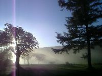 標高1500ｍ　カヤの平高原の風景　早朝、凛とした空気が漂います。